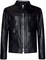 TOM FORD Black Solid Zip-Up Collared Jacket LBS036LMG001S23-LB999 TOM FORD Black Solid Zip-Up Collared Jacket LBS036LMG001S23-LB999