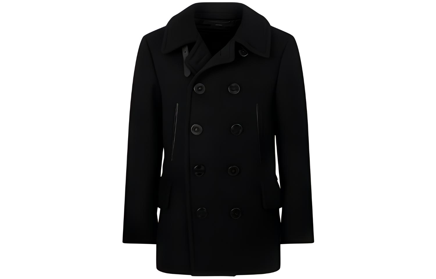 TOM FORD Black V-Neck Solid Color Long Sleeve Jacket OPR002FMW013F23LB999