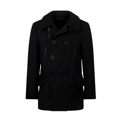 TOM FORD Black V-Neck Solid Color Long Sleeve Jacket OPR002FMW013F23LB999