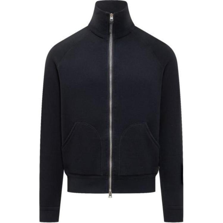 TOM FORD Black Zip-Up Stand Collar Jacket KZL006YMV019S24-HB906