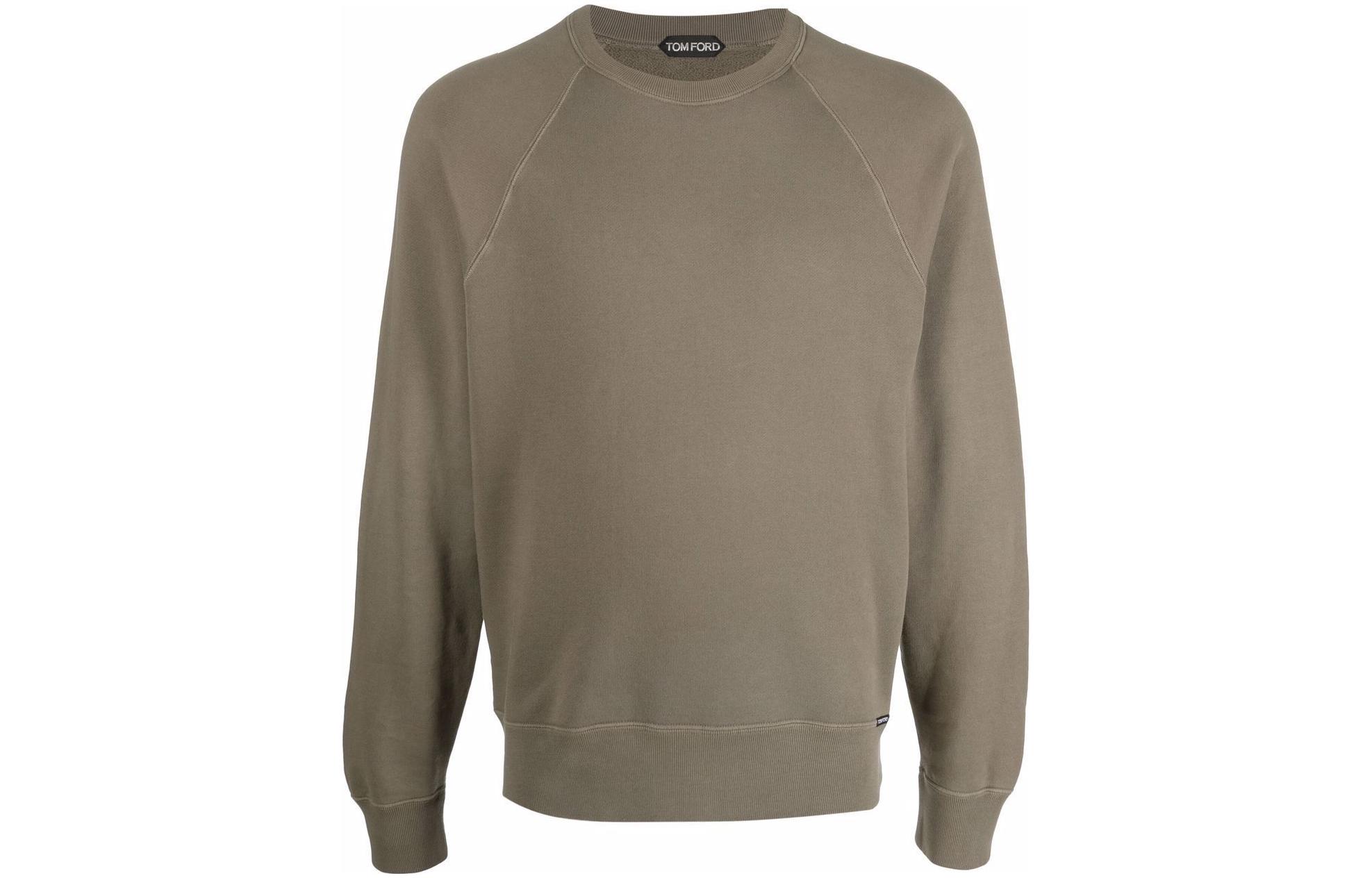 TOM FORD Brown Solid Color Crewneck Pullover Sweatshirt BZ265TFJ985-N47