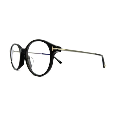 TOM FORD Full-Rim Metal Round Glasses Unisex Black Optical Frame. tf5554fb001