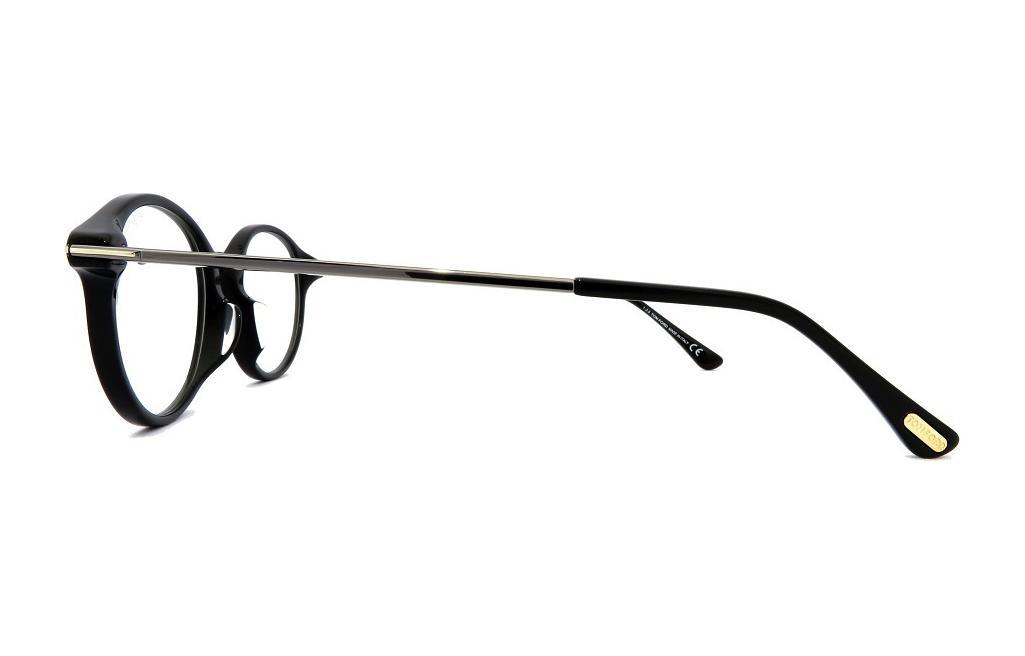 Shop TOM FORD 全框金屬圓形眼鏡 黑色光學框 男女適用款式 tf5554fb001