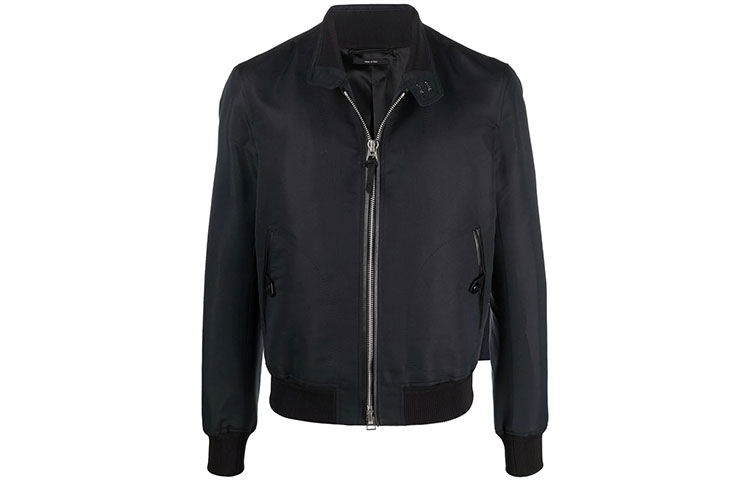 TOM FORD FW21 Black Buttoned Aviator Jacket Coat BY088TFO362-K09