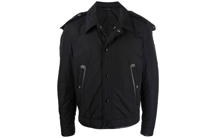 TOM FORD FW21 Black Hooded Zip Jacket BY074TFO300-K09