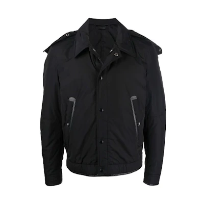 TOM FORD FW21 Black Hooded Zip Jacket BY074TFO300-K09