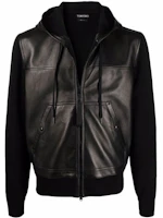 TOM FORD FW21 Black Leather Patchwork Long Sleeve Jacket TFKG54BYF23104 TOM FORD FW21 Black Leather Patchwork Long Sleeve Jacket TFKG54BYF23104