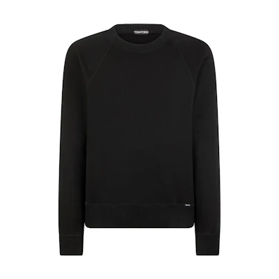 TOM FORD FW22 Black Solid Color Crewneck Pullover Long Sleeve Sweatshirt Men BA217T-FJ309-K09