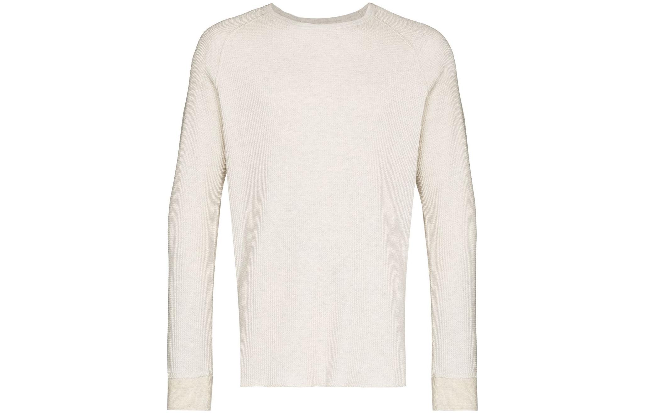 TOM FORD FW22 Solid Color Crewneck Pullover Sweatshirt Men’s Off-White TFJ972BA229N21