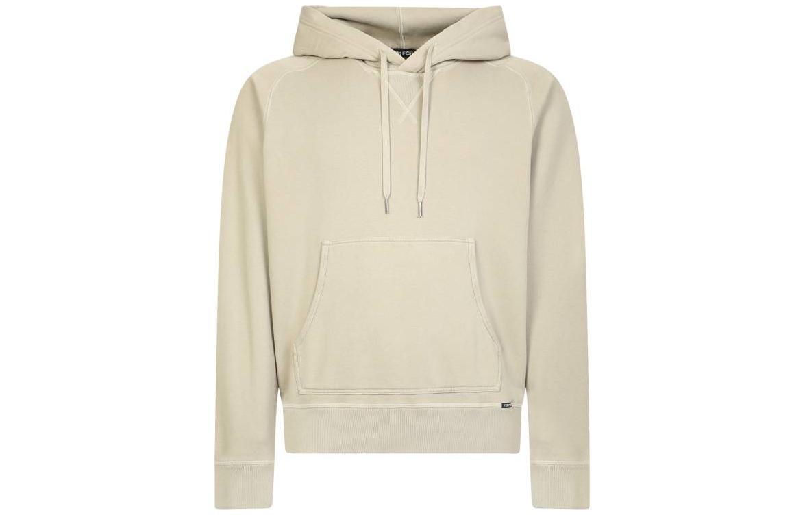 TOM FORD FW22 Solid Color Drawstring Hoodie Beige Long Sleeve BA265-TFJ259-N45