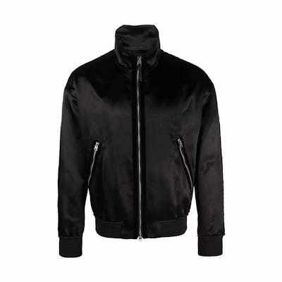 TOM FORD FW23 Black Solid Turtleneck Aviator Casual Jacket OBS021FMC085F23