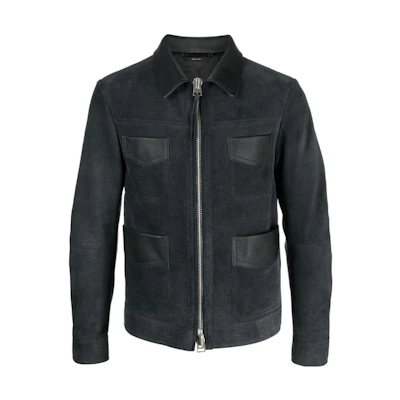 TOM FORD FW23 Patchwork Zip Casual Jacket - Dark Gray TFL886BY-440