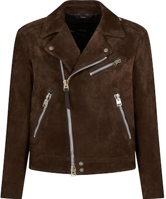 TOM FORD FW23 咖啡色麂皮不對稱夾克 LXR004LMS002KB515 Buy TOM FORD FW23 咖啡色麂皮不對稱夾克 LXR004LMS002KB515