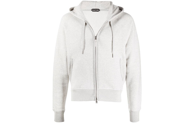 TOM FORD Gray Logo Drawstring Pullover Hoodie TFJ986BW265-K03