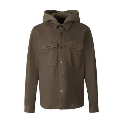 TOM FORD Green Solid Slim-Fit Hooded Long Sleeve Jacket Coat HXH004FMC056F23-FG798