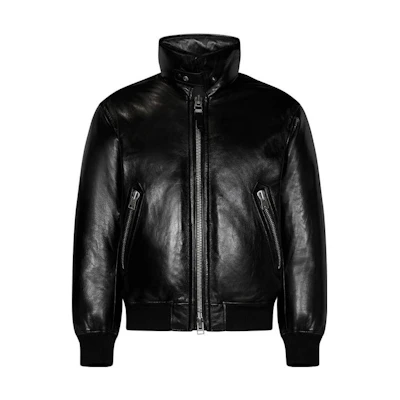 TOM FORD High-Neck Solid Zipper Jacket Black LBD003LMN008F23-LB999