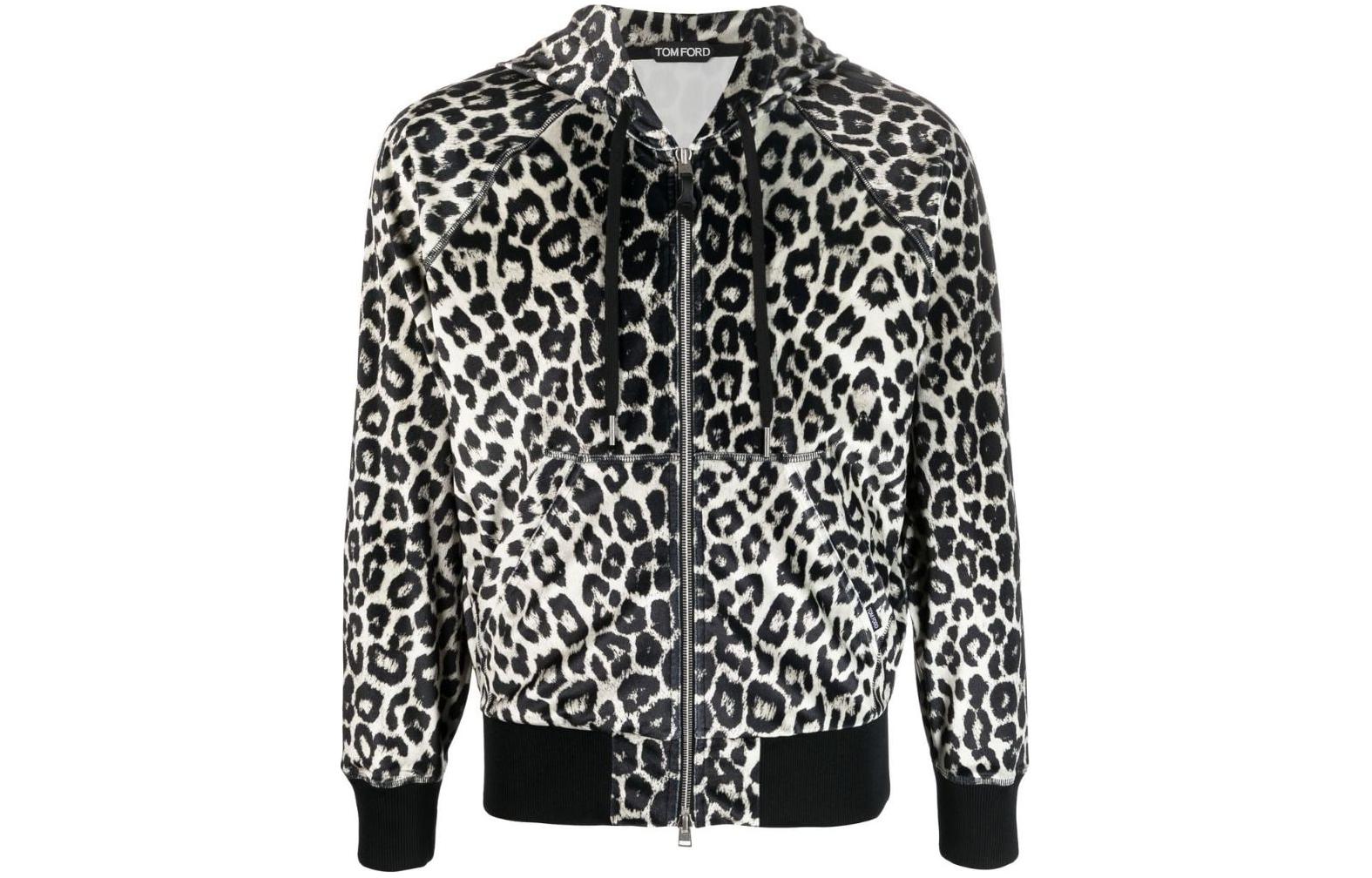 TOM FORD Leopard Print Casual Sports Jacket Black Menswear JDL006JMN003S23