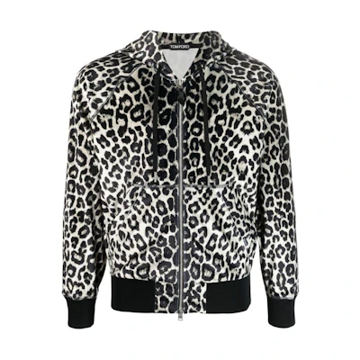 TOM FORD Leopard Print Casual Sports Jacket Black Menswear JDL006JMN003S23
