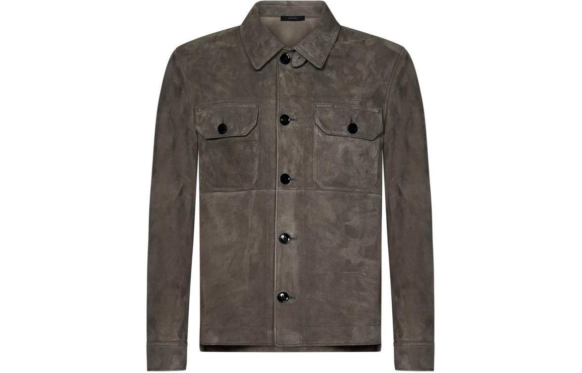 TOM FORD Light Gray Button-Up Casual Jacket with Colorblock Design LJS001LMS003S23IG616