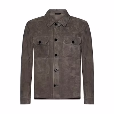 TOM FORD Light Gray Button-Up Casual Jacket with Colorblock Design LJS001LMS003S23IG616