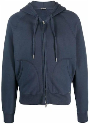 TOM FORD 男士修身純色連帽拉鏈衛衣 藍色 JDL001JMC006S23-HB781 Buy TOM FORD 男士修身純色連帽拉鏈衛衣 藍色 JDL001JMC006S23-HB781
