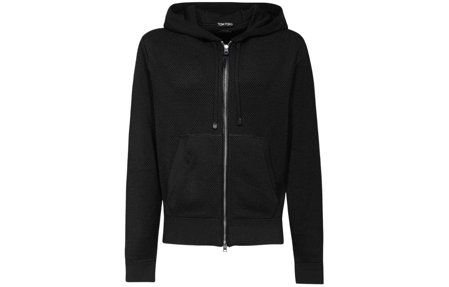 TOM FORD Mens Black Solid Color Zip-Up Hoodie Jacket KDL003YMV003S23-LB999