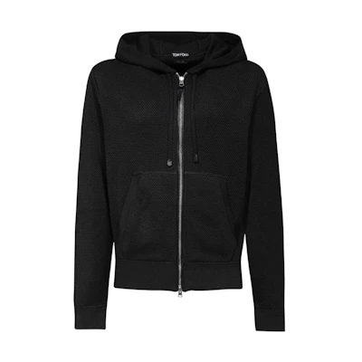 TOM FORD Mens Black Solid Color Zip-Up Hoodie Jacket KDL003YMV003S23-LB999