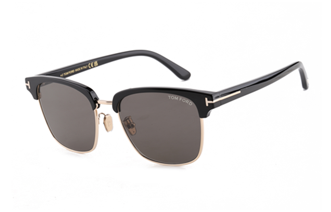 TOM FORD Mirror Logo Rectangular Sunglasses Unisex Black TF1139-K-01A-56