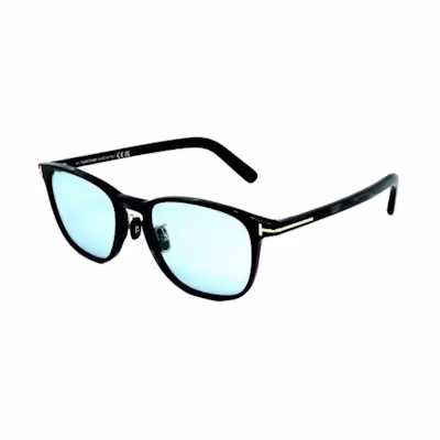 TOM FORD Oval Sunglasses Unisex Black with Letter Detail TF5918DB001BLUE