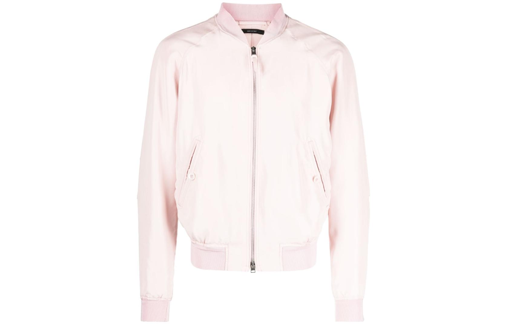 TOM FORD Pink Solid Zipper Bomber Jacket OBS004FMS013S23