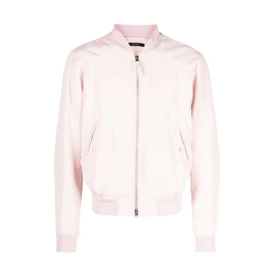 TOM FORD Pink Solid Zipper Bomber Jacket OBS004FMS013S23