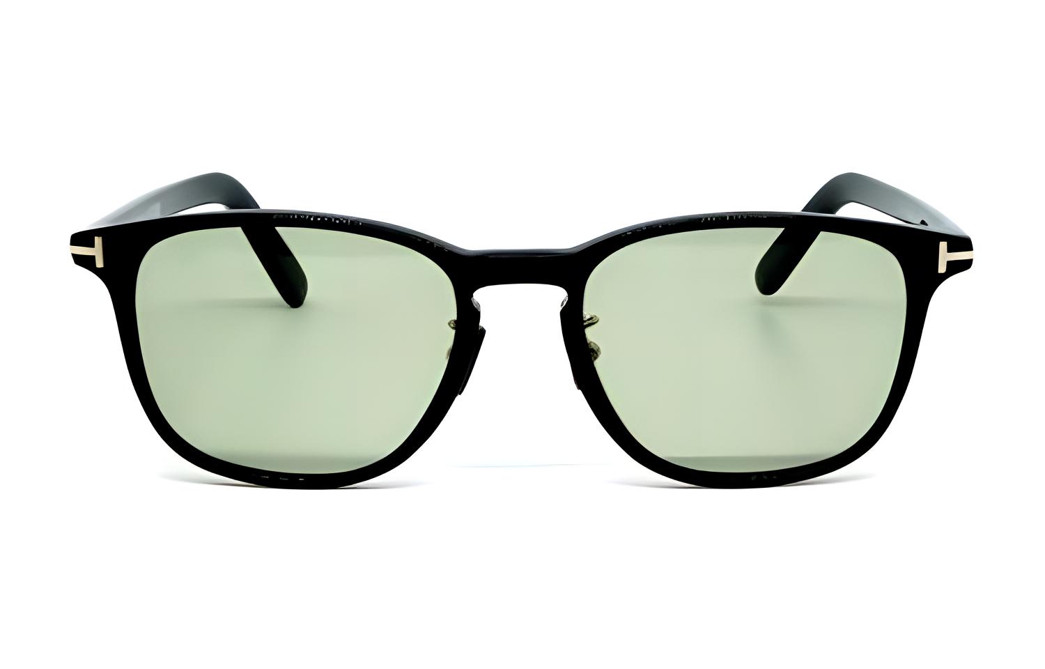 TOM FORD Rectangle Sunglasses Black Unisex Couple Design with Lettered Temples TF5918DB001MG