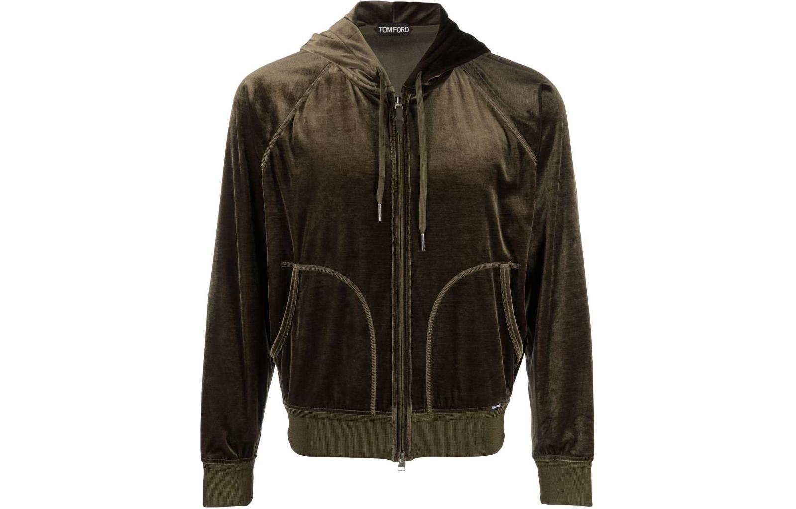 TOM FORD Slim-Fit Zip Drawstring Hoodie Jacket - Gold Brown JDL002JME002S23