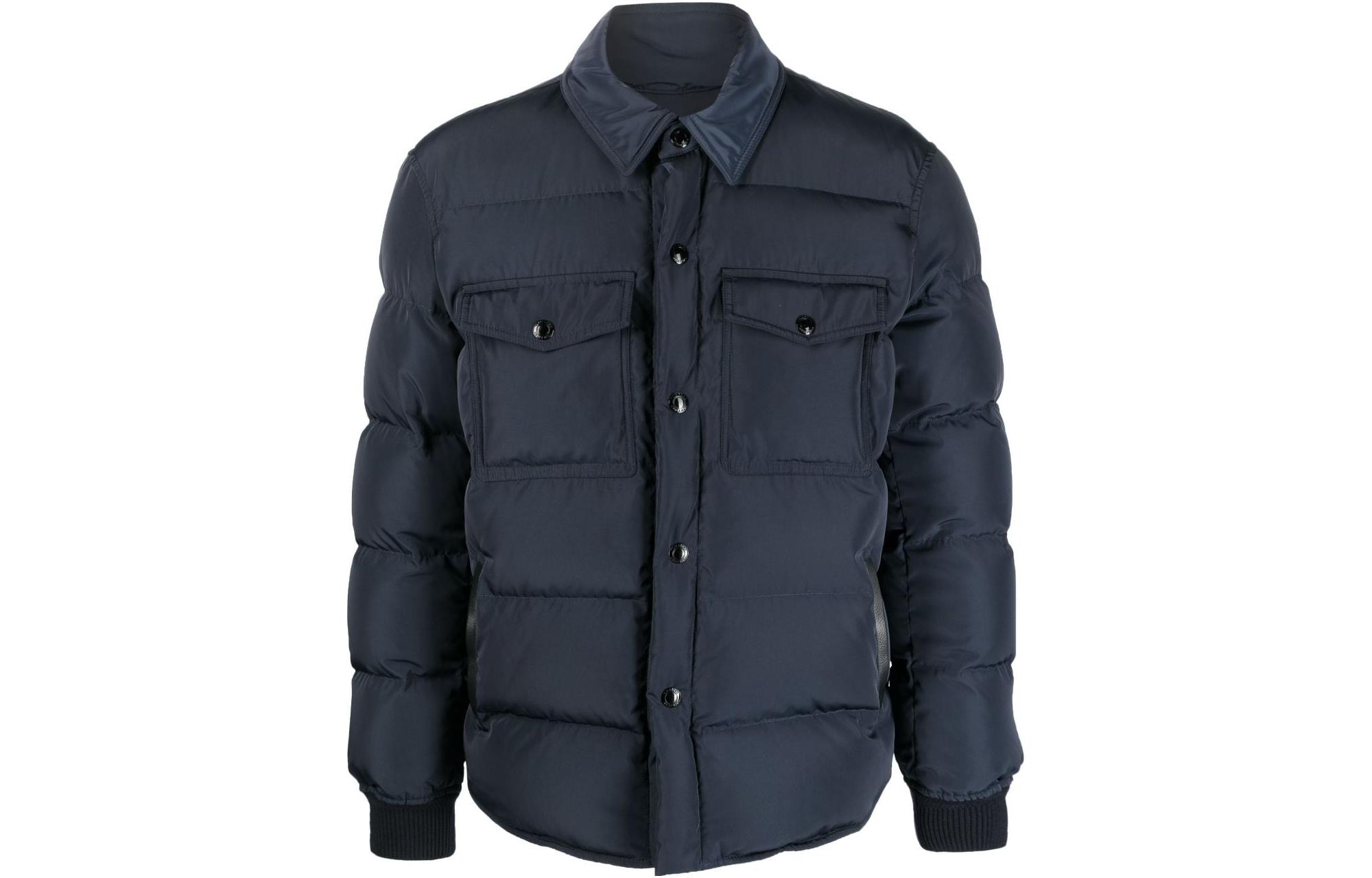TOM FORD Solid Color Button-Up Pocket Jacket for Men in Gray Blue OBD002FMN001-HB785