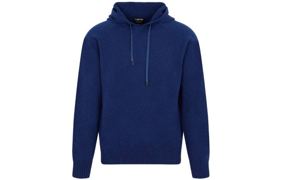 TOM FORD Solid Color Hoodie in Sapphire Blue KOL002YMK022F23