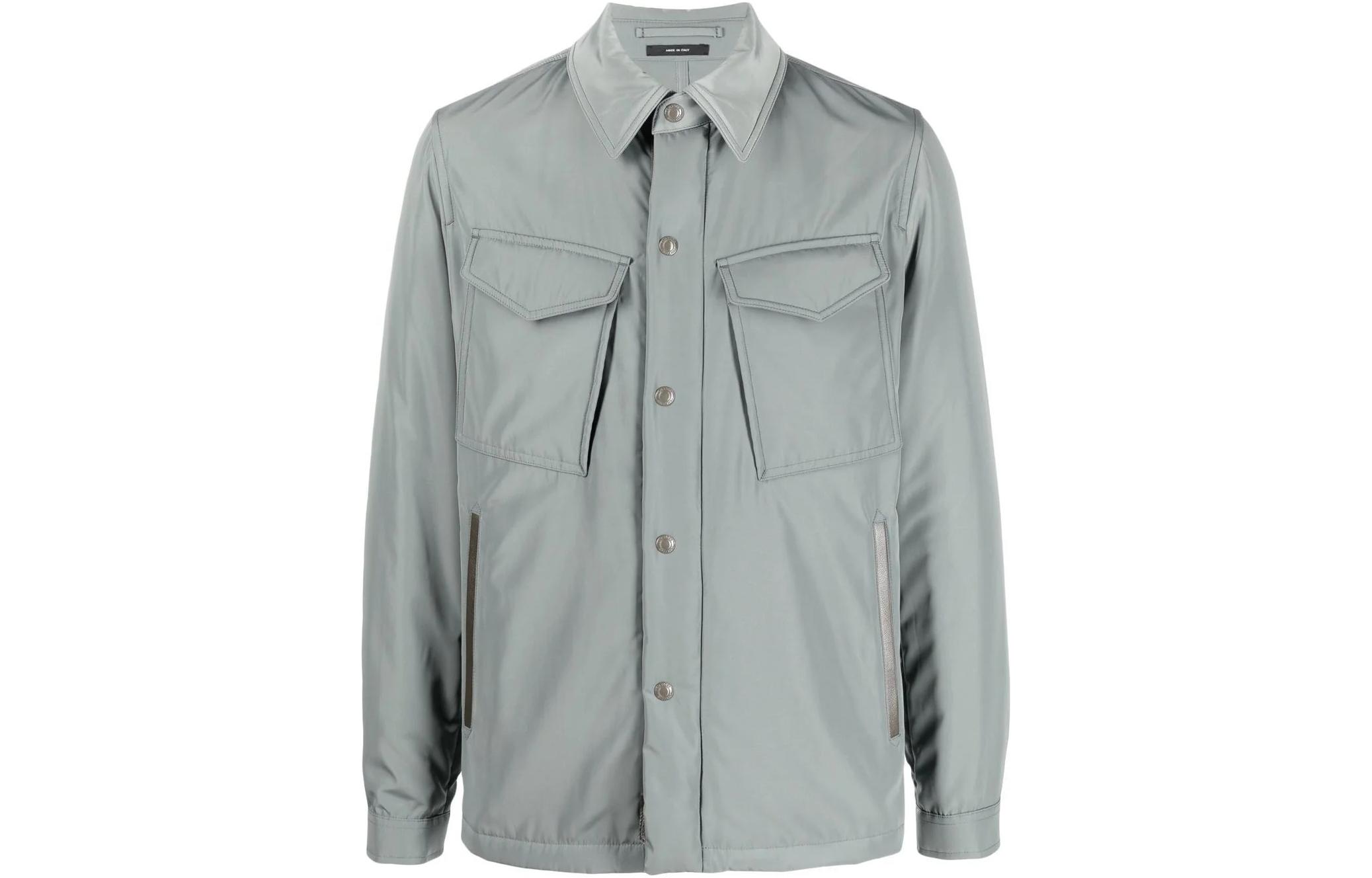 TOM FORD Solid Color Loose Fit Single-Breasted Jacket Men’s Light Green BA020TFO576S06