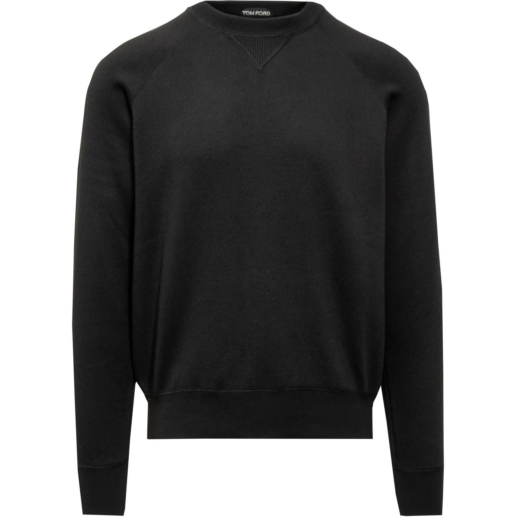 TOM FORD Solid Color Raglan Sleeve Crewneck Sweatshirt Black KCL039YMV019S24-LB999