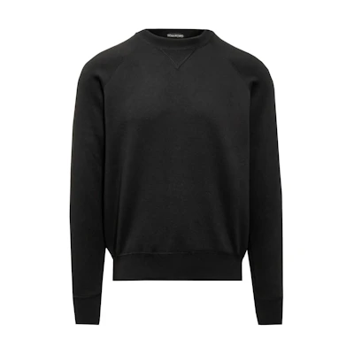 TOM FORD Solid Color Raglan Sleeve Crewneck Sweatshirt Black KCL039YMV019S24-LB999