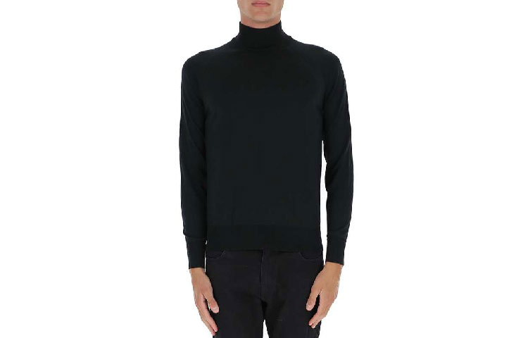TOM FORD Solid Color Turtleneck Pullover Sweatshirt Black BYY23TFK322102