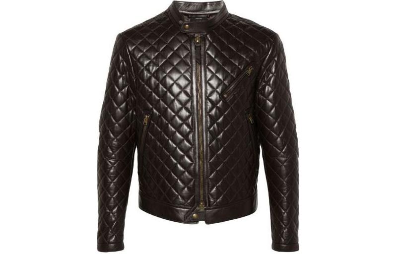 TOM FORD Solid Color Zip-Up Jacket Brown LMN009F23LXR007-KB750