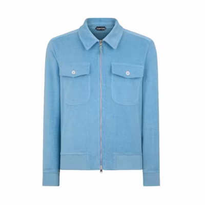 TOM FORD Solid Color Zip Pocket Casual Jacket - Blue JZL011JMC008S23-HB281
