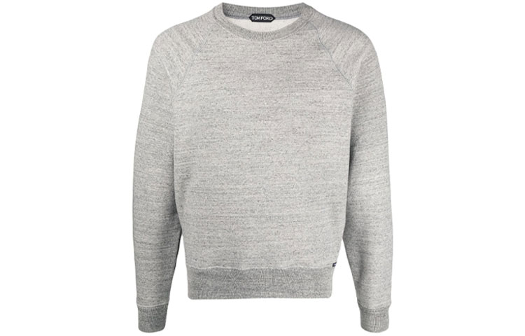 TOM FORD Solid Gray Crewneck Pullover Sweatshirt TFJ237BY292K03
