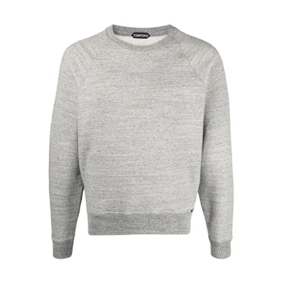 TOM FORD Solid Gray Crewneck Pullover Sweatshirt TFJ237BY292K03