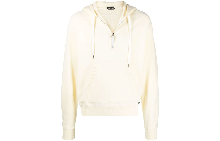 TOM FORD Solid White Long-Sleeve Hoodie for Men TFJ240BY265G42