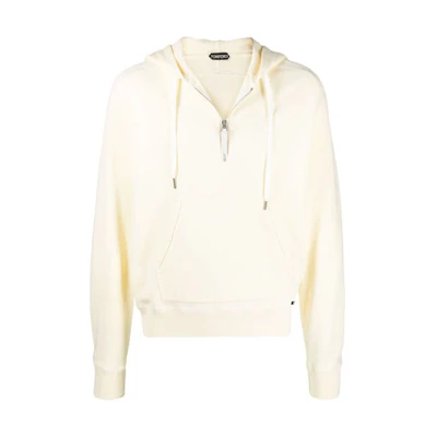TOM FORD Solid White Long-Sleeve Hoodie for Men TFJ240BY265G42