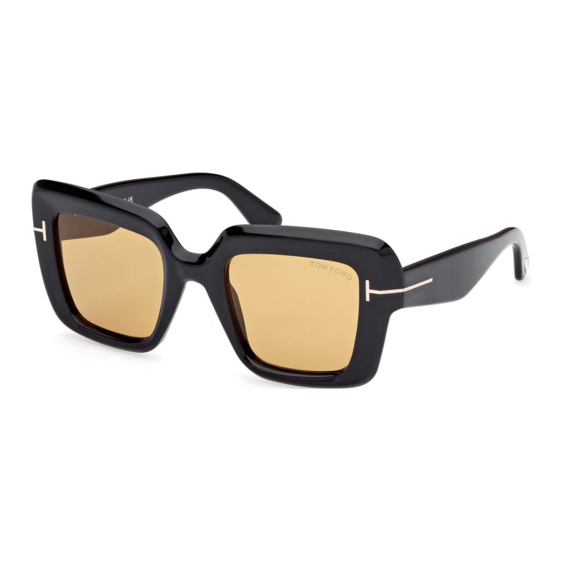 TOM FORD Square Sunglasses Unisex Black with Logo. FT1157S