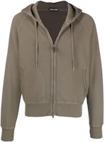 TOM FORD SS22 Brown Solid Drawstring Zip-Up Hoodie Jacket BZ265TFJ986-N47 TOM FORD SS22 Brown Solid Drawstring Zip-Up Hoodie Jacket BZ265TFJ986-N47