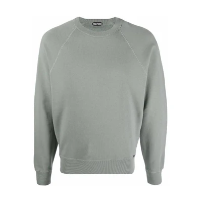 TOM FORD SS22 Green Solid Color Casual Crewneck Pullover Sweatshirt BZ265TFJ985T43