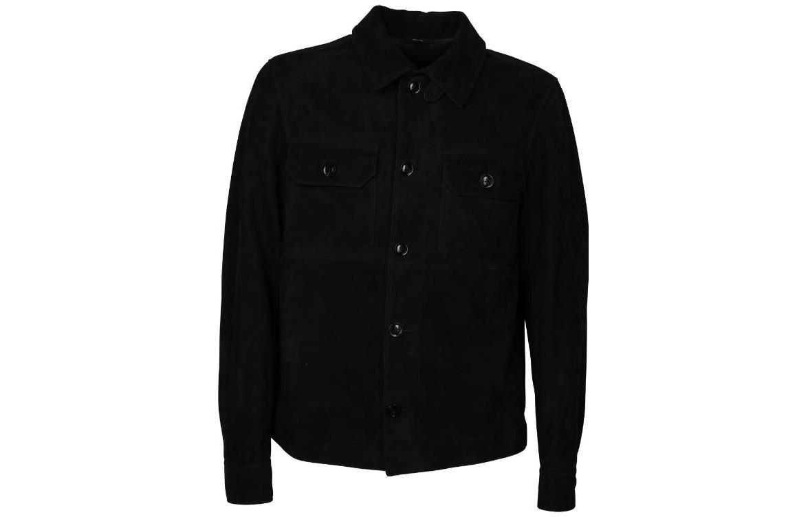 TOM FORD SS23 Black Solid Single-Breasted Notched Lapel Jacket LJS001LMS003S23LB999