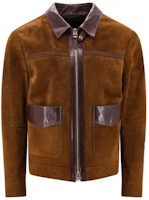 TOM FORD SS23 Distressed Colorblock Zip-Up Jacket Brown Menswear LBS008LMS008FG835 TOM FORD SS23 Distressed Colorblock Zip-Up Jacket Brown Menswear LBS008LMS008FG835